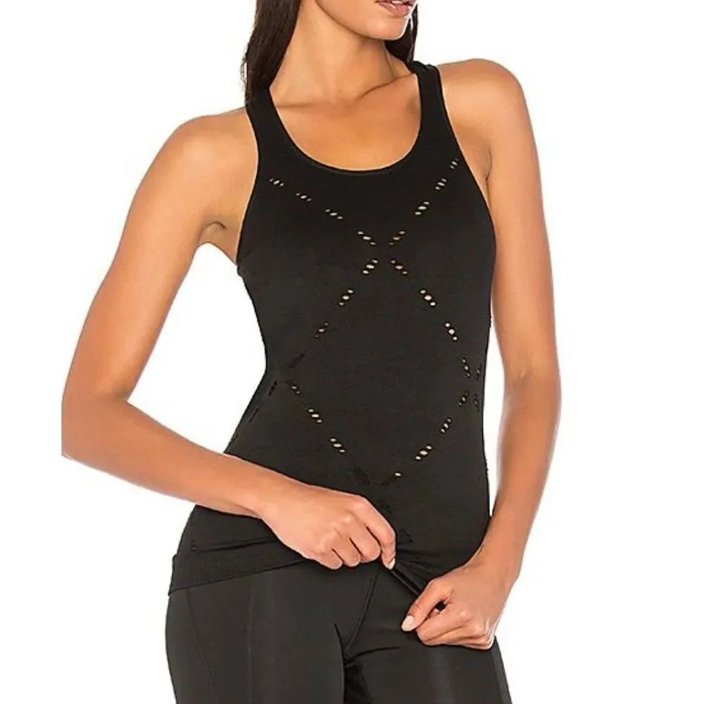 Ivy Park black lasercut racerback athletic tank size s/m